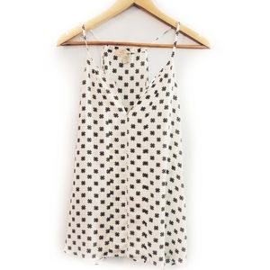 NWT LOFT Black and White Petal Print Tank